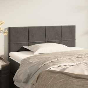 Posteljno vzglavje temno sivo 100x5x78/88 cm žamet