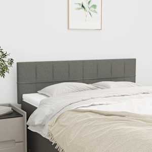 Čela postele 2 ks tmavě šedá 72 x 5 x 78/88 cm textil - obrázek 1