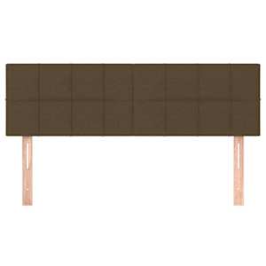 Čela postele 2 ks tmavě hnědá 72 x 5 x 78/88 cm textil - obrázek 3