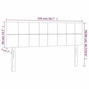 Čela postele 2 ks tmavě hnědá 72 x 5 x 78/88 cm textil - obrázek 8