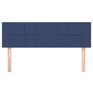Čela postele 2 ks modrá 72 x 5 x 78/88 cm textil - obrázek 3