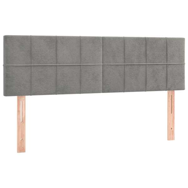 vidaXL voodipeatsid, helehall, 144x5x78/88 cm, samet