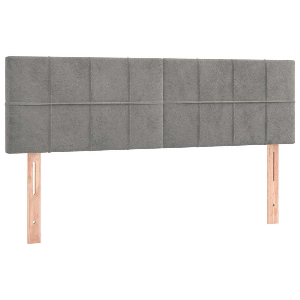 vidaXL Hoofdborden 144x5x78/88 cm fluweel lichtgrijs grijs, foto 3