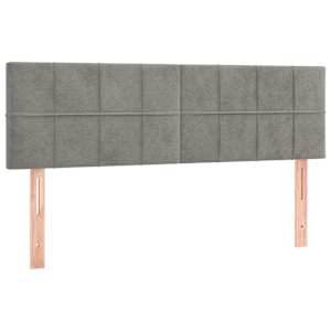 Čela postele 2 ks světle šedá 72 x 5 x 78/88 cm samet - obrázek 2