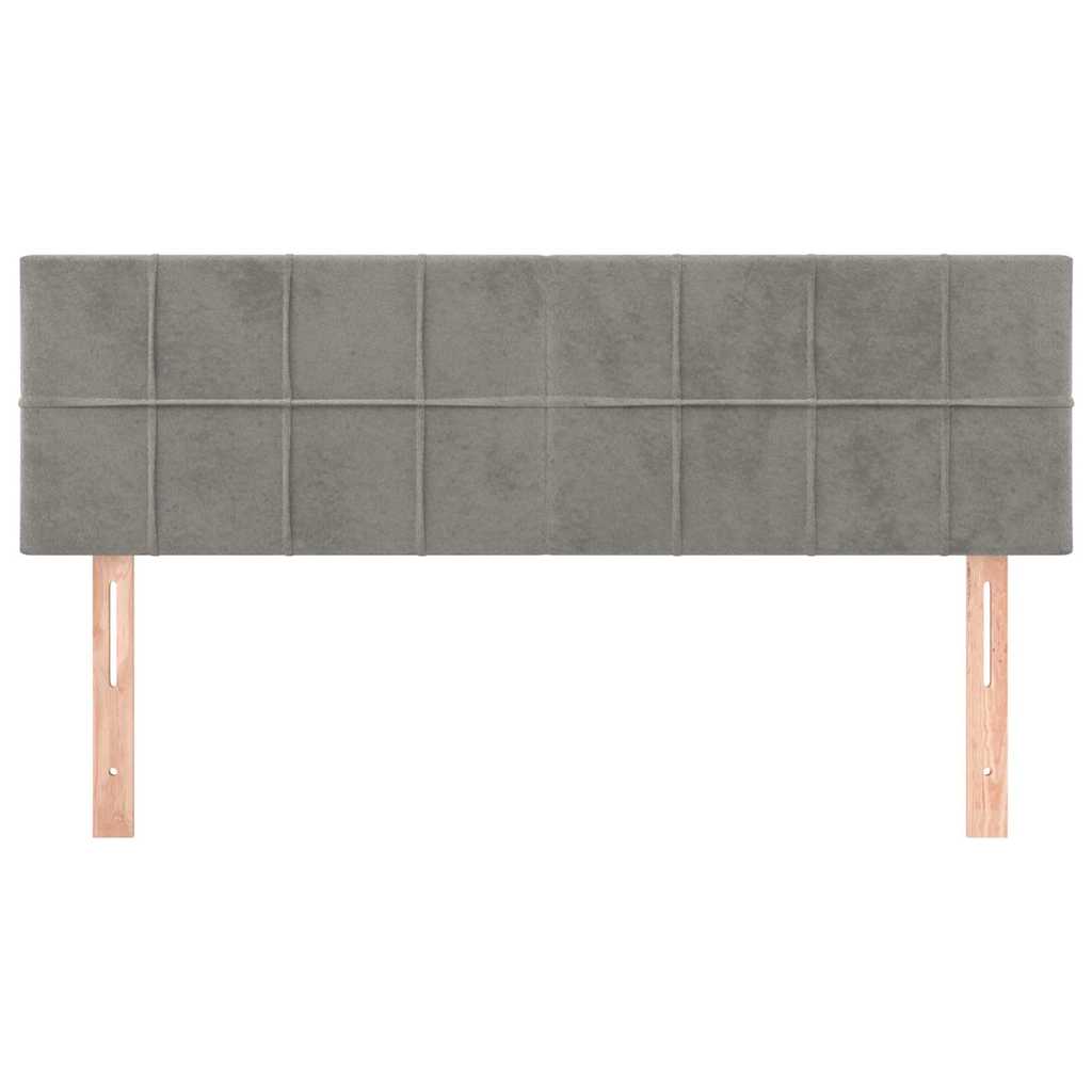 vidaXL Hoofdborden 144x5x78/88 cm fluweel lichtgrijs grijs, foto 2