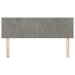 Čela postele 2 ks světle šedá 72 x 5 x 78/88 cm samet - obrázek 3