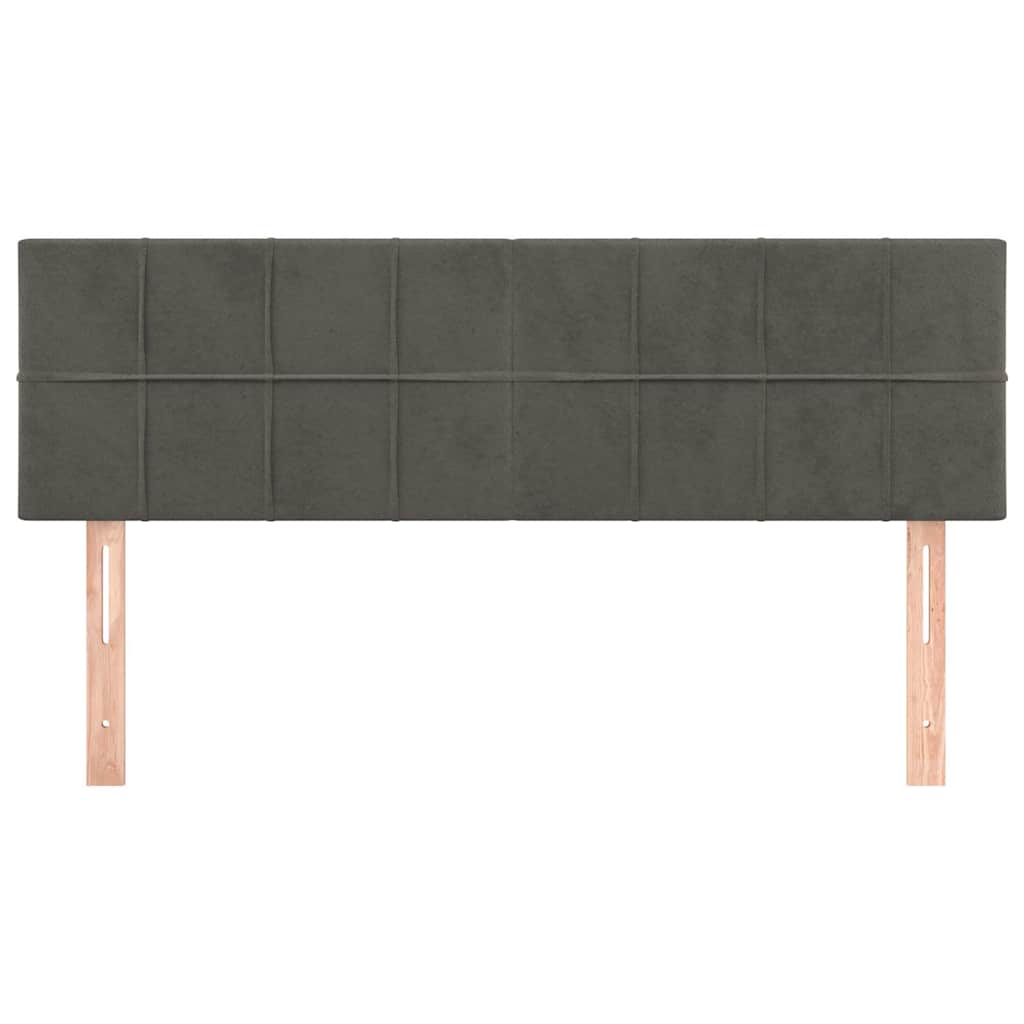 vidaXL Hoofdborden 144x5x78/88 cm fluweel donkergrijs grijs, foto 2