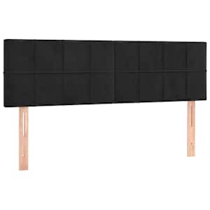 vidaXL voodipeatsid, must, 144x5x78/88 cm, samet