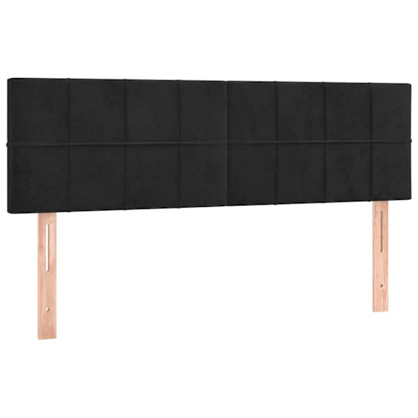 vidaXL voodipeatsid, must, 144x5x78/88 cm, samet