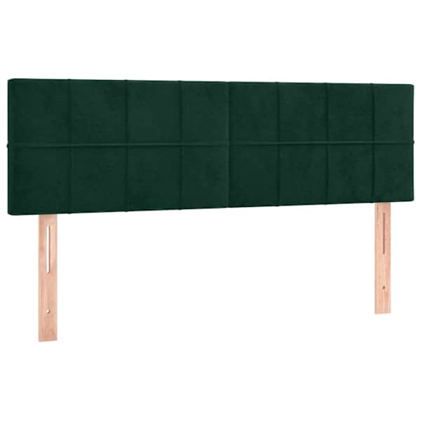 vidaXL voodipeatsid, tumerohelised, 144x5x78/88 cm, samet