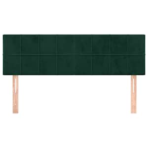 Čela postele 2 ks tmavě zelená 72 x 5 x 78/88 cm samet - obrázek 3