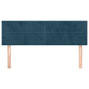 Čela postele 2 ks tmavě modrá 72 x 5 x 78/88 cm samet - obrázek 3