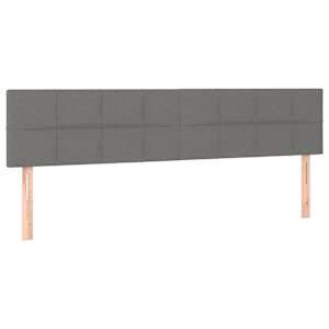 Čelo postele 2 ks tmavě šedé 80 x 5 x 78/88 cm textil - obrázek 2