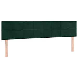 Čelo postele 2 ks tmavě zelené 80 x 5 x 78/88 cm samet - obrázek 2