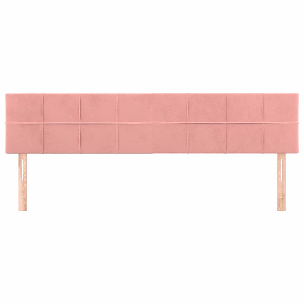 vidaXL Hoofdborden 160x5x78/88 cm fluweel roze, foto 2