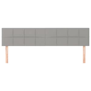 Čelo postele 2 ks světle šedé 90x5x78/88 cm textil - obrázek 3