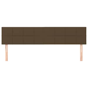 Čelo postele 2 ks tmavě hnědé 90x5x78/88 cm textil - obrázek 3