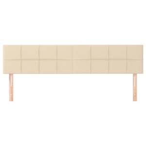 Čelo postele 2 ks krémové 90x5x78/88 cm textil - obrázek 3
