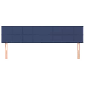 Čelo postele 2 ks modré 90x5x78/88 cm textil - obrázek 3