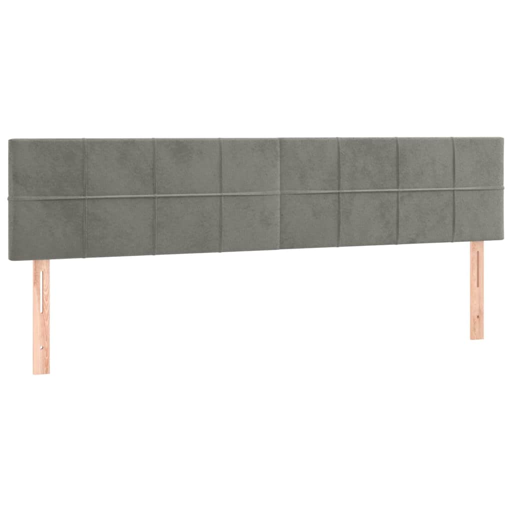 vidaXL Hoofdborden 180x5x78/88 cm fluweel lichtgrijs grijs, foto 3