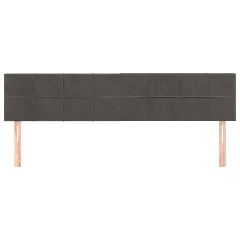 vidaXL Hoofdborden 180x5x78/88 cm fluweel donkergrijs grijs, foto 2
