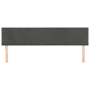 Čelo postele 2 ks tmavě šed 90x5x78/88 cm samet - obrázek 3