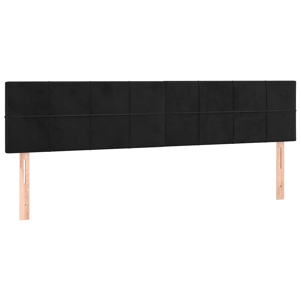 vidaXL Tăblii de pat, negru, 180x5x78/88 cm, catifea