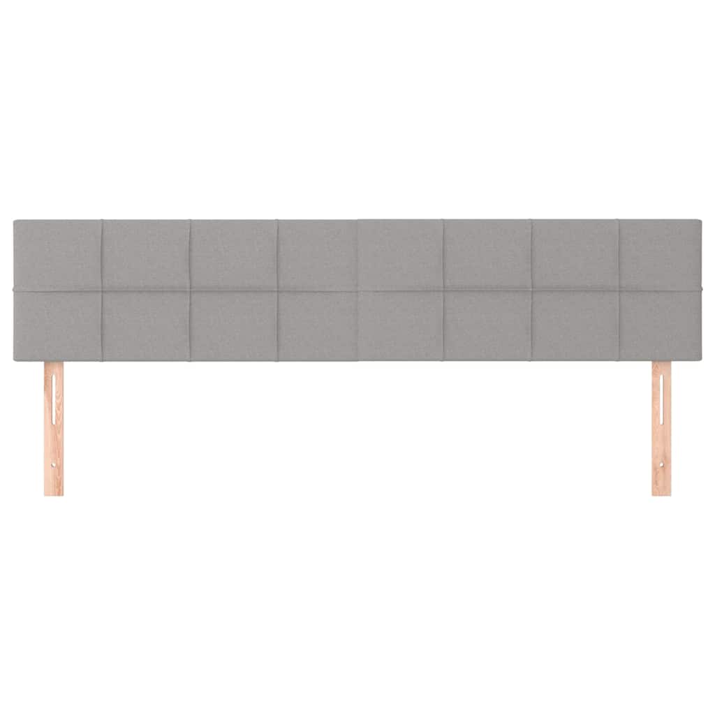 vidaXL Hoofdborden 200x5x78/88 cm stof lichtgrijs grijs, foto 2