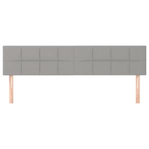Čelo postele 2 ks světle šedé 100 x 5 x 78/88 cm samet - obrázek 3