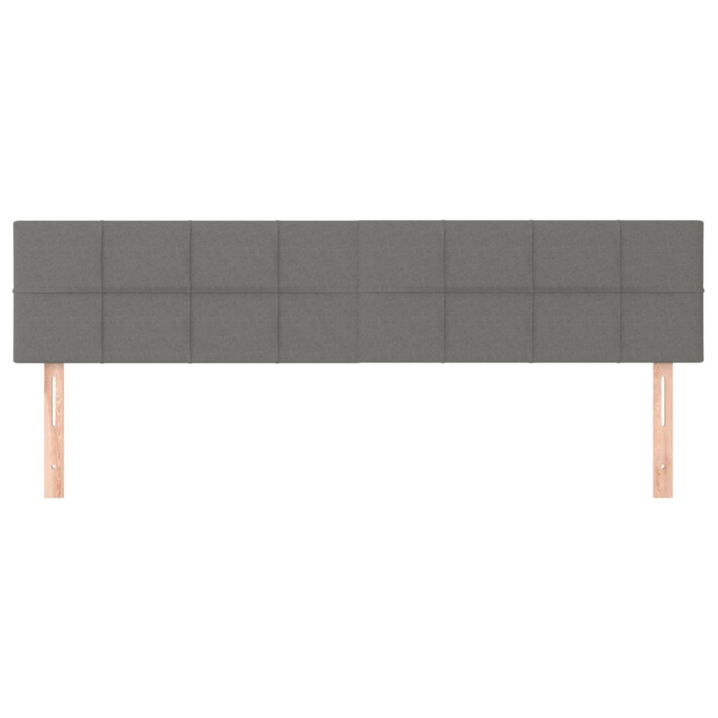 vidaXL Hoofdborden 2 st 100x5x78/88 cm stof donkergrijs afbeelding
