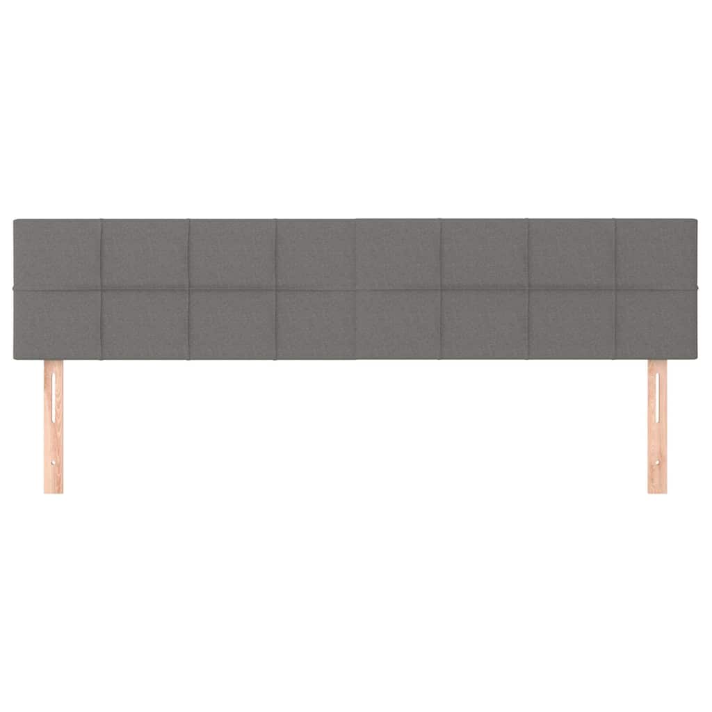 vidaXL Hoofdborden 200x5x78/88 cm stof donkergrijs grijs, foto 2