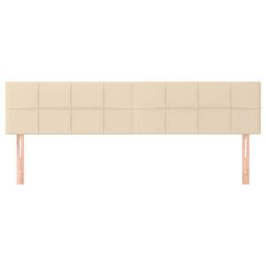Čelo postele 2 ks krémové 100x5x78/88 cm textil - obrázek 3
