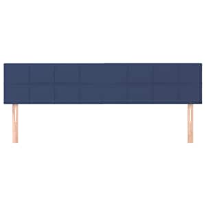 Čelo postele 2 ks modré 100x5x78/88 cm textil - obrázek 3