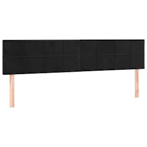vidaXL voodipeatsid, must, 200x5x78/88 cm, samet