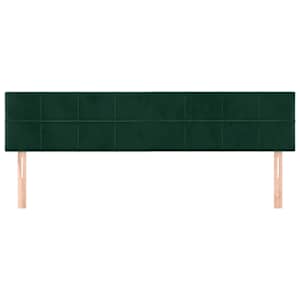 Čelo postele tmavě zelené 100x5x78/88 cm samet - obrázek 3