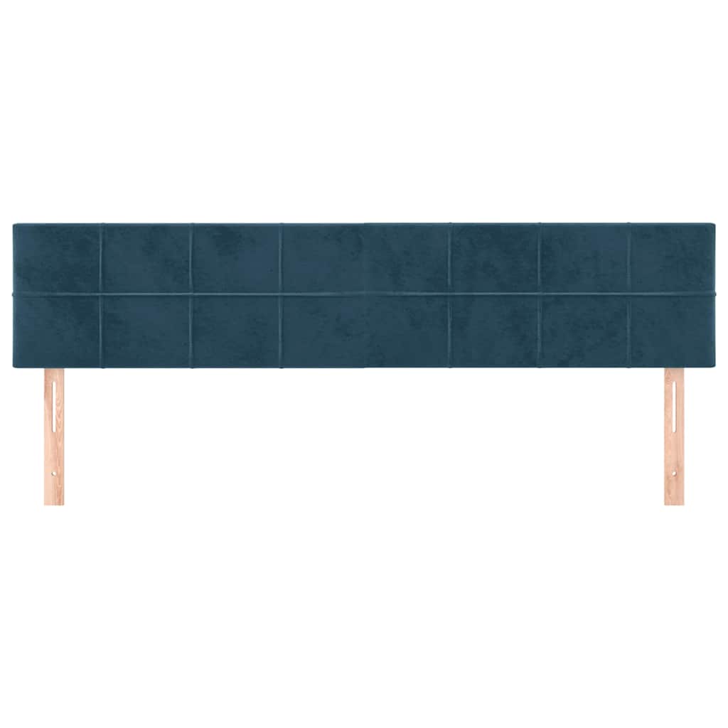 vidaXL Hoofdborden 200x5x78/88 cm fluweel donkerblauw blauw, foto 2