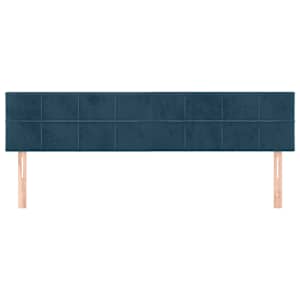 Čelo postele tmavě modré 100x5x78/88 cm samet - obrázek 3