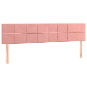 Čelo postele 2 ks růžové 100x5x78/88 cm samet - obrázek 2