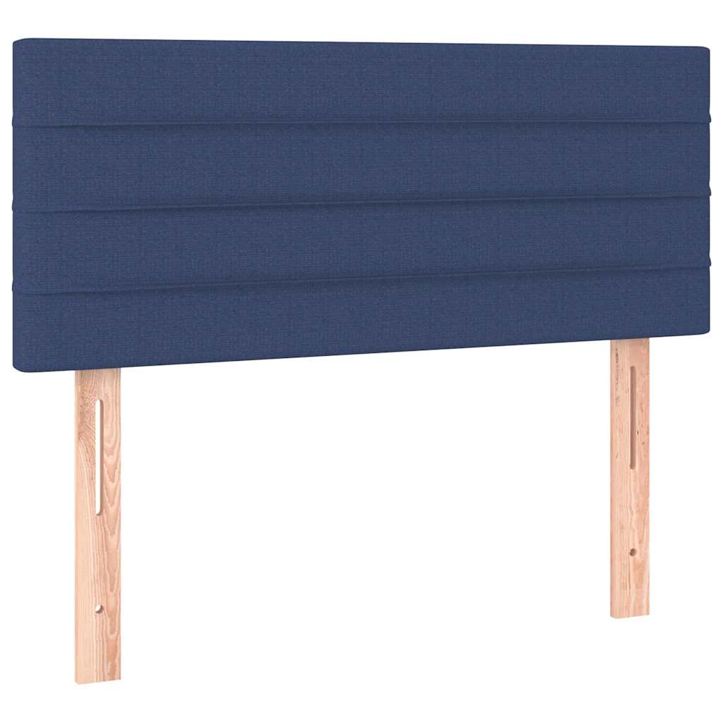 vidaXL Tăblie de pat, albastru, 90x5x78/88 cm, textil