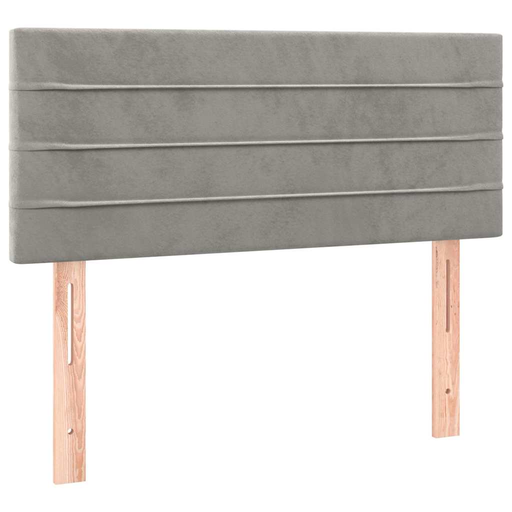 vidaXL Hoofdbord 100x5x78/88 cm fluweel lichtgrijs grijs, foto 3