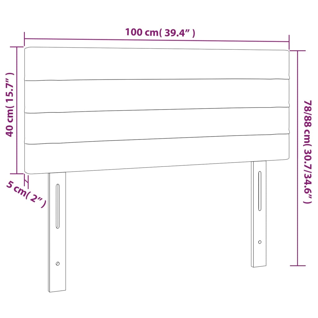 Tăblie de pat, gri închis, 100x5x78/88 cm, catifea