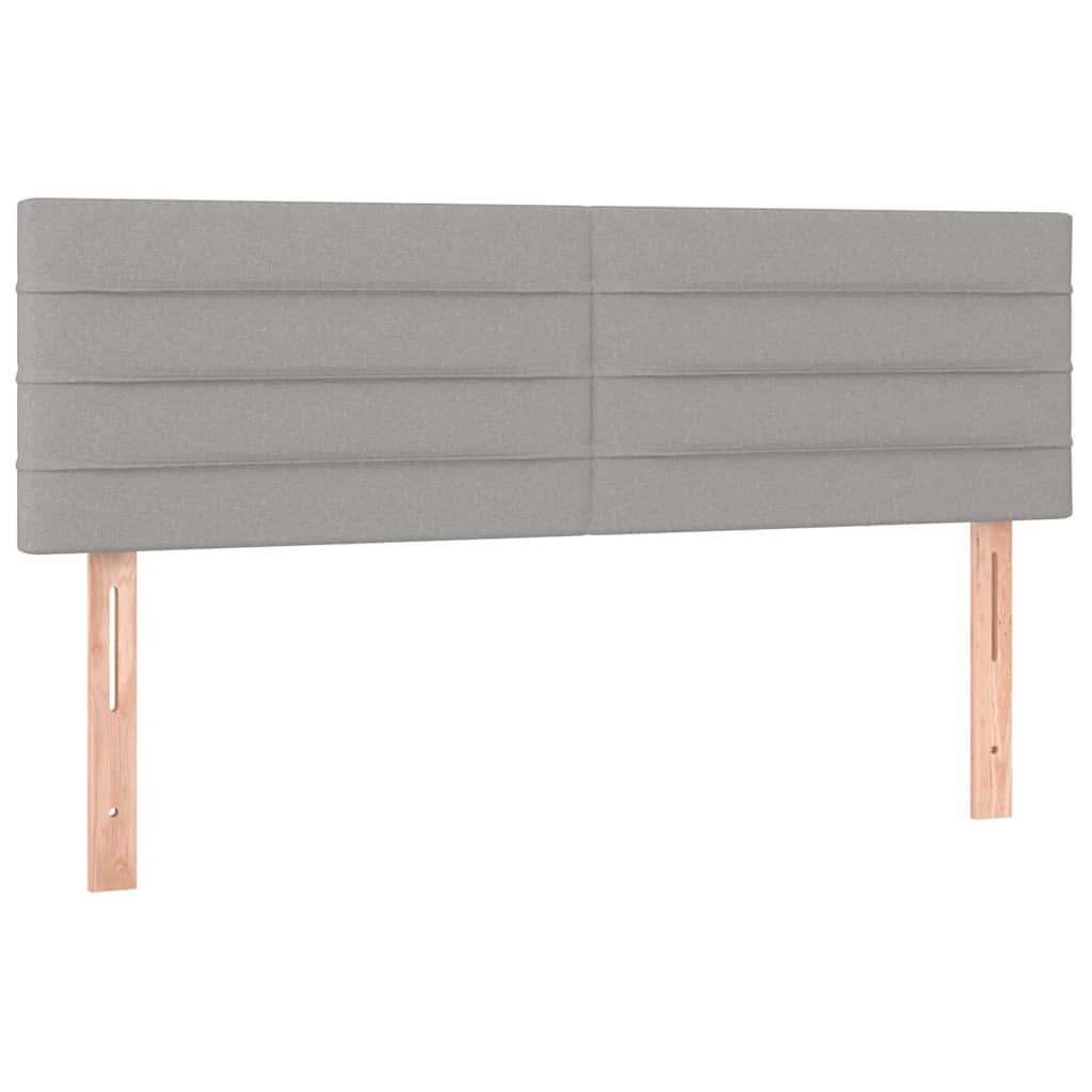 vidaXL Tăblii de pat, gri deschis, 144x5x78/88 cm, textil