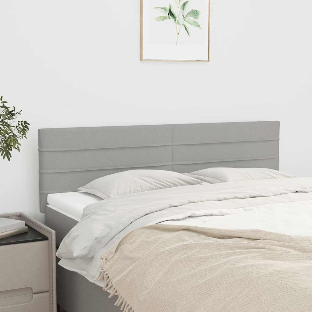 vidaXL sengegavle 144x5x78/88 cm stof lysegrå