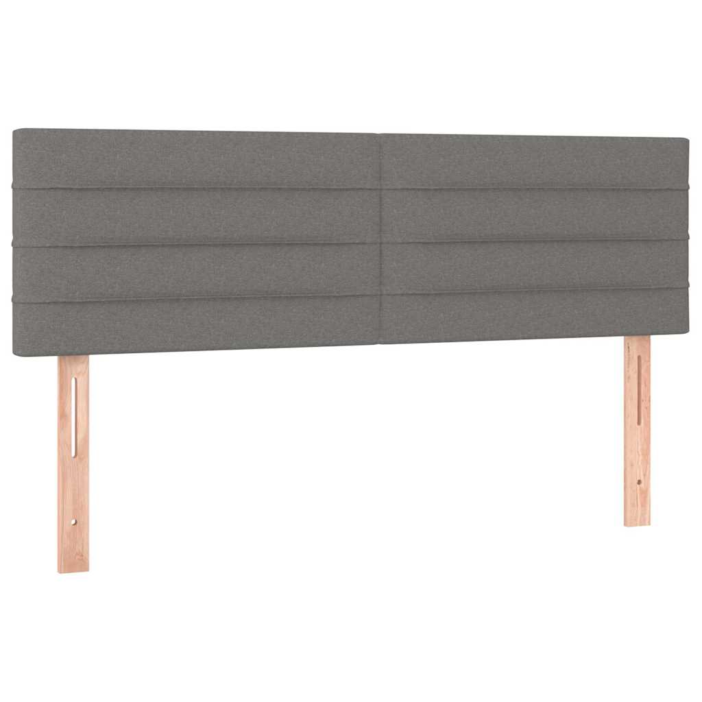 vidaXL Hoofdborden 144x5x78/88 cm stof donkergrijs grijs, foto 3