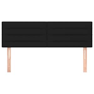 Čela postele 2 ks černá 72 x 5 x 78/88 cm textil - obrázek 3