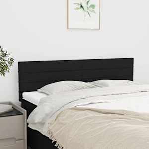 Čela postele 2 ks černá 72 x 5 x 78/88 cm textil - obrázek 1