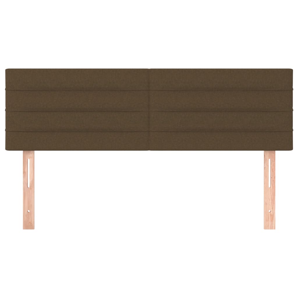 vidaXL Hoofdborden 2 st 72x5x78/88 cm stof donkerbruin afbeelding