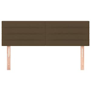 Čela postele 2 ks tmavě hnědá 72 x 5 x 78/88 cm textil - obrázek 3