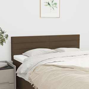 Čela postele 2 ks tmavě hnědá 72 x 5 x 78/88 cm textil - obrázek 1