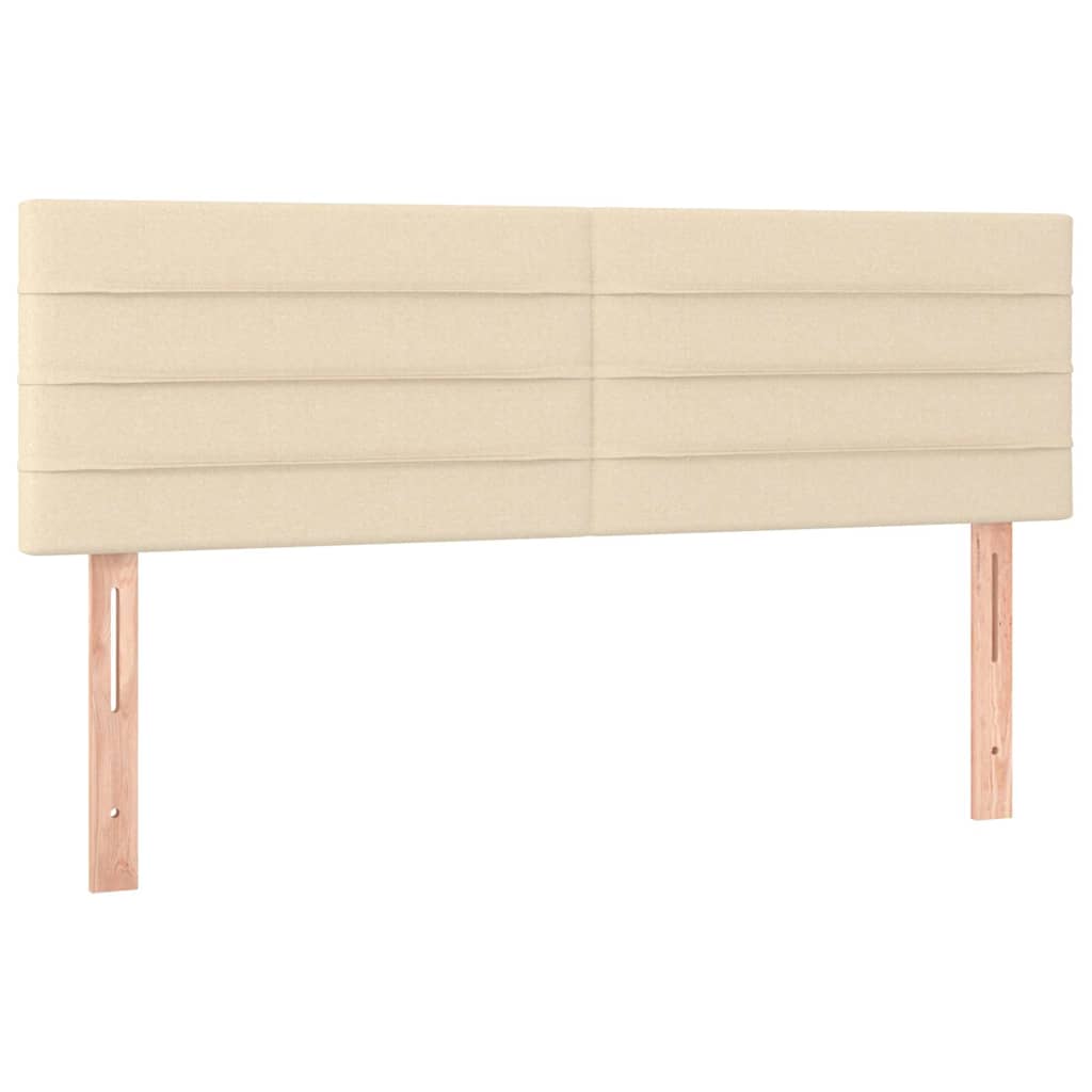 vidaXL Tăblii de pat, crem, 144x5x78/88 cm, textil